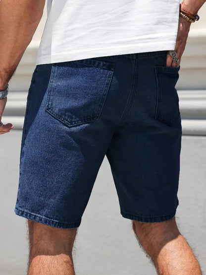Distressed Denim Shorts - Washed Blue