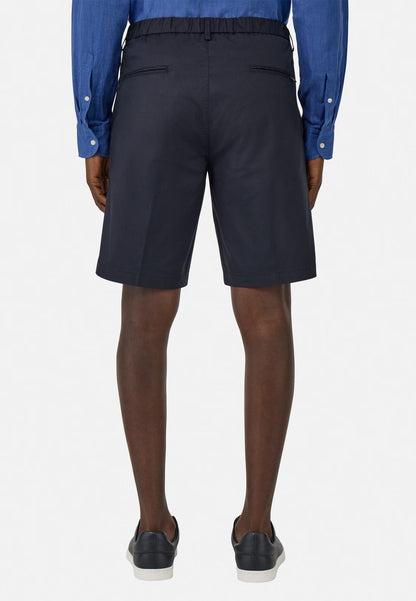Tailored Pleated Chino Shorts - Light Blue