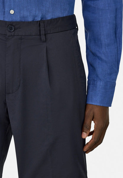 Tailored Pleated Chino Shorts - Light Blue