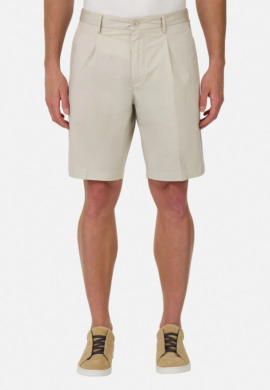 Tailored Pleated Chino Shorts - Sand