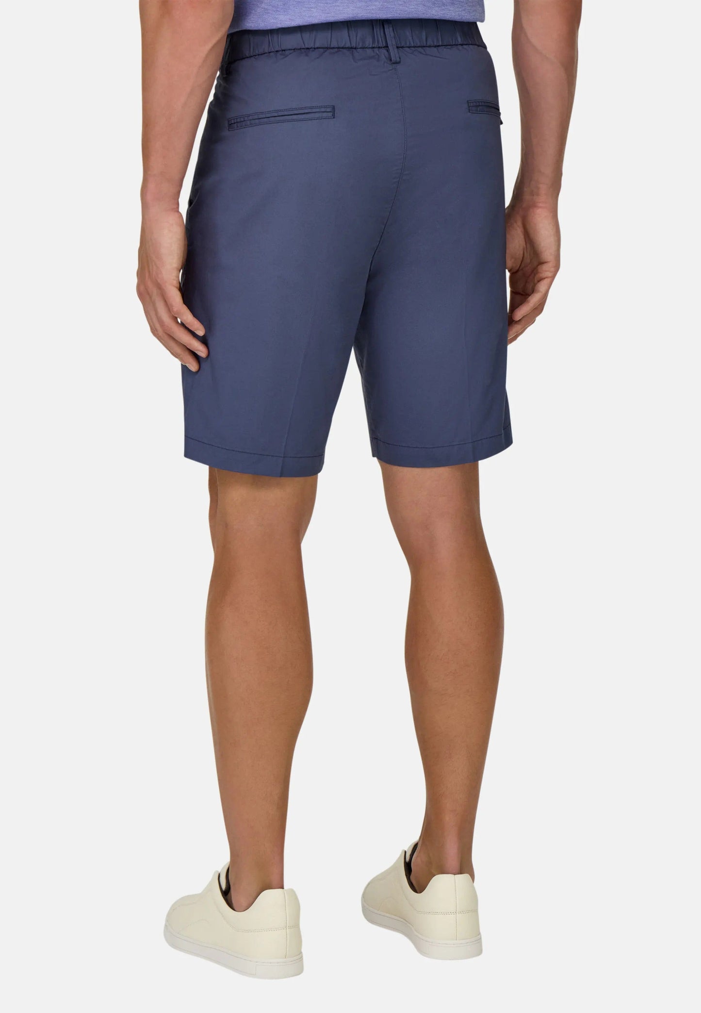 Tailored Pleated Chino Shorts - Light Blue