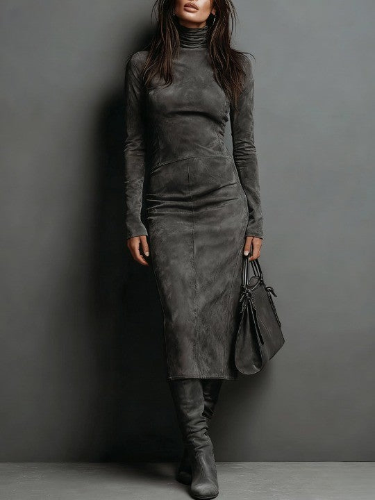 Midi Dress with Long Sleeves