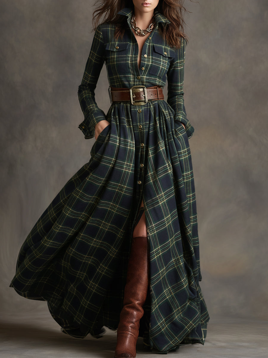 Women’s Plaid Maxi Dress