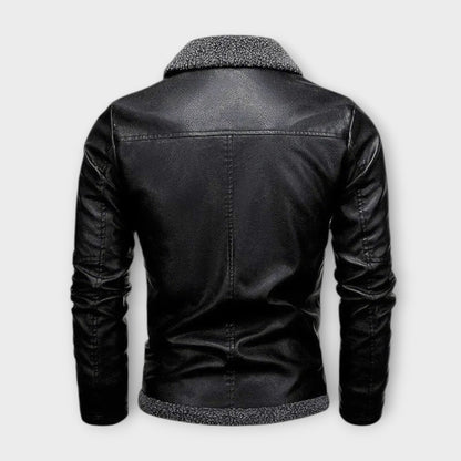 Elegant Leather and Fleece Jacket