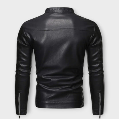 High Collar Leather Jacket