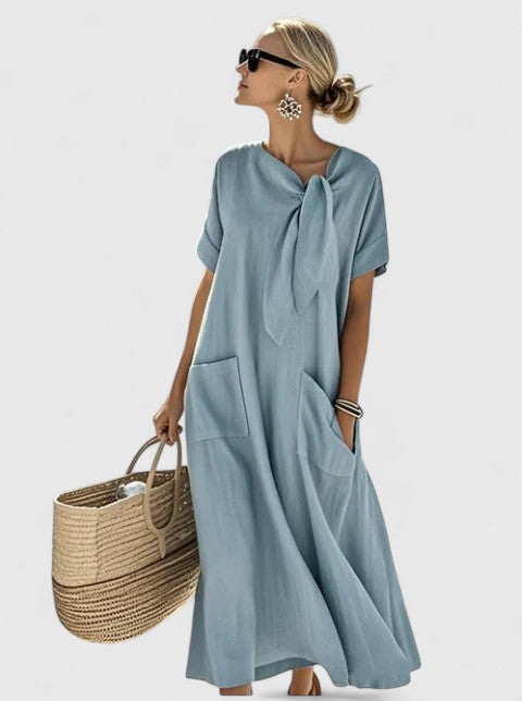Necktie Pocket Summer Dress