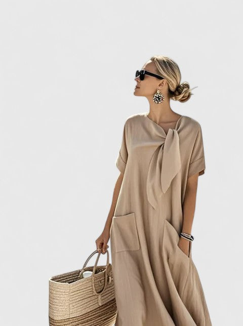 Necktie Pocket Summer Dress